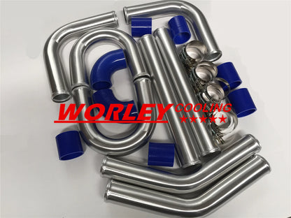 2.25" Turbo Boost Intercooler Pipe Kit for Universal (2023-2023) 8 x Aluminum Blue