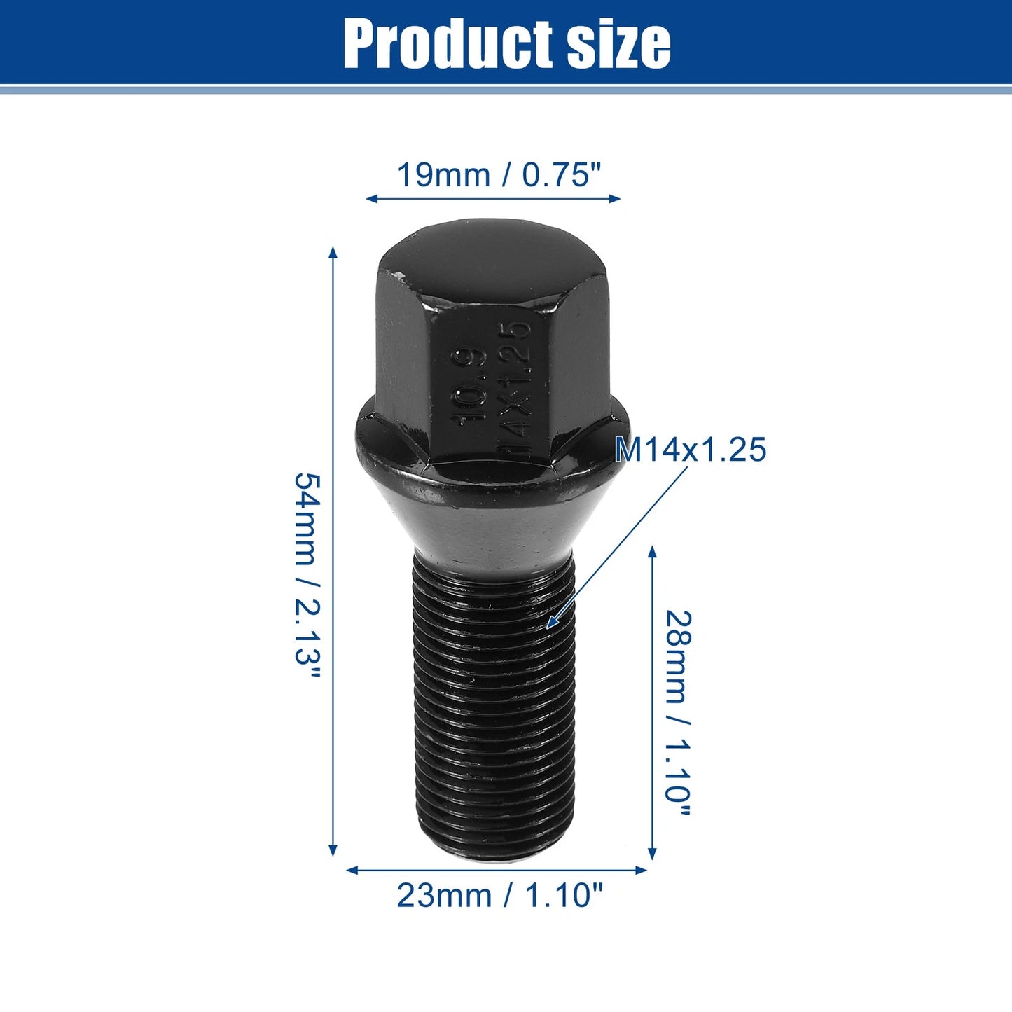 20 x M14x1.25 Extended Wheel Lug Bolts 28mm Shank for BMW Mini