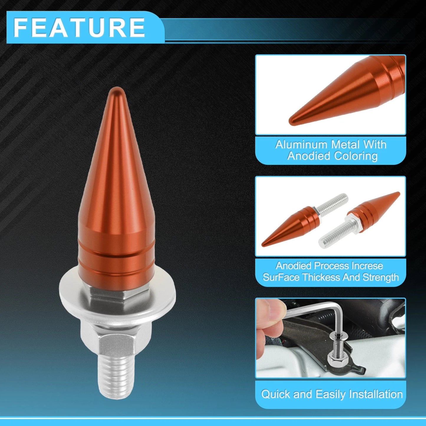 License Plate Screws Cover / 5.4cm / M6 for Universal Motorcycle 4pcs