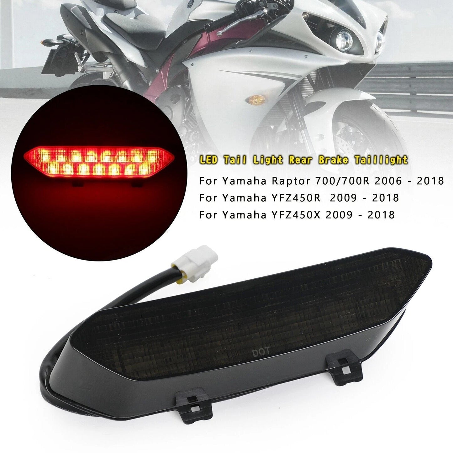 Brake Tail Light for Yamaha Raptor 700/700R, YFZ450R (2006-2018)