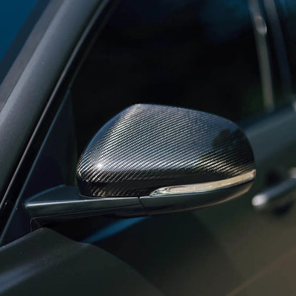 100% Carbon Fiber Stick-on Side Mirror Shell Trim for Jaguar XE XF XFR XFR-S