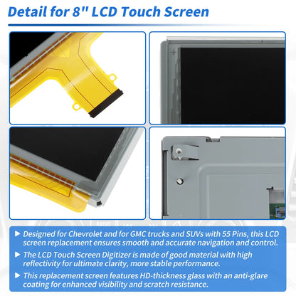 8" LCD Touch Screen Glass Digitizer for Chevrolet