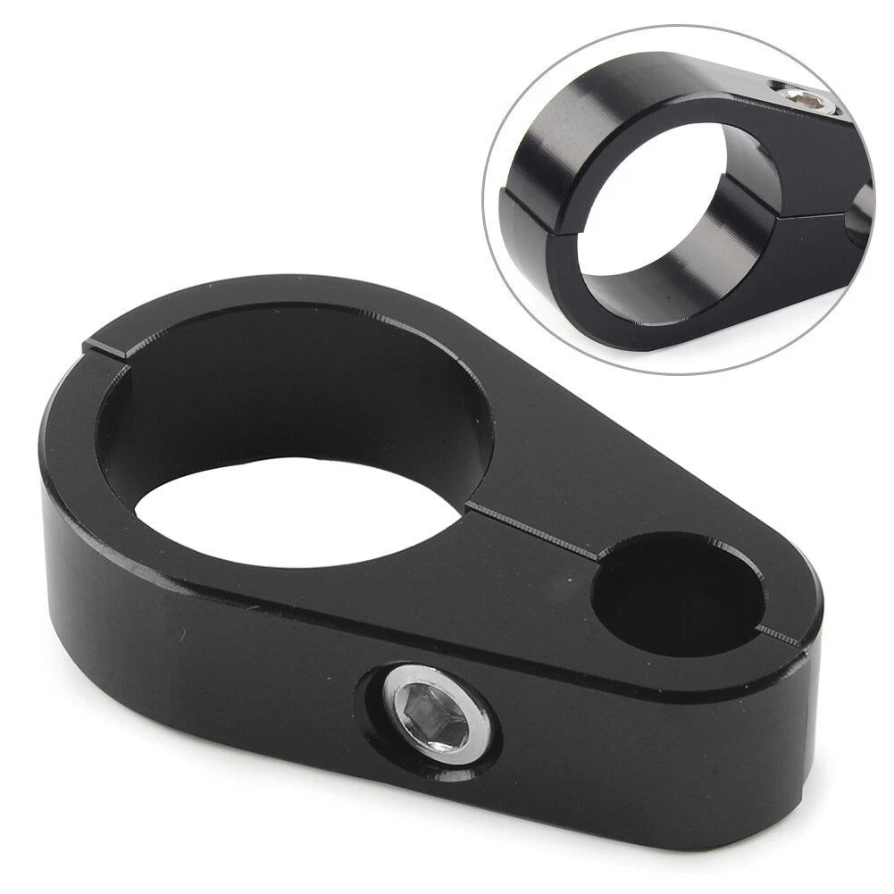 Black Brake Clutch Cable Clamp Clip for Harley 1'' Handlebar