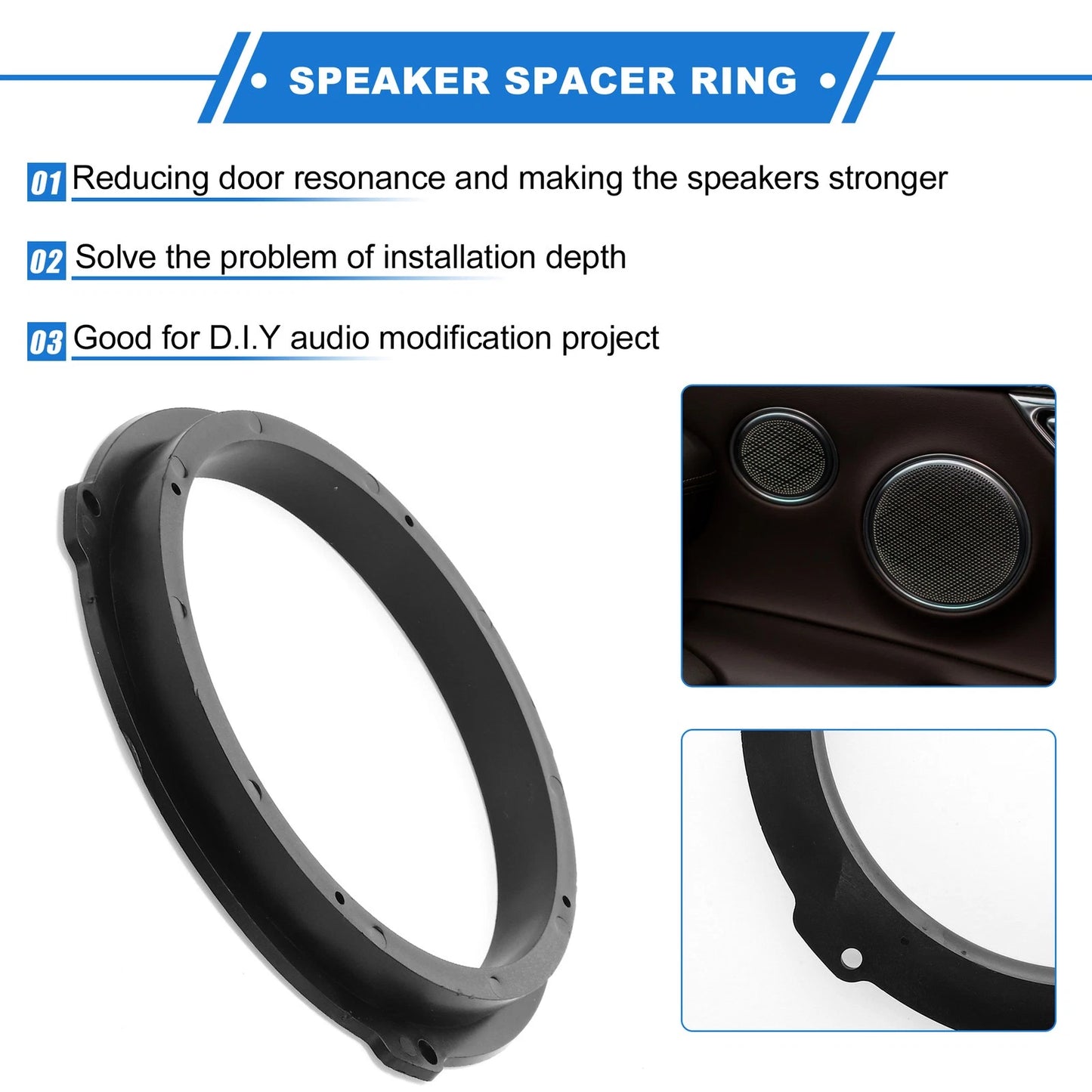 Speaker Spacer Ring Adapter for Ford Edge 6.5" (2015-2023) - 2 x Set