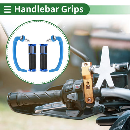 Hand Grips Cover Kit for Motorcycle Aluminum Alloy Rubber Blue
