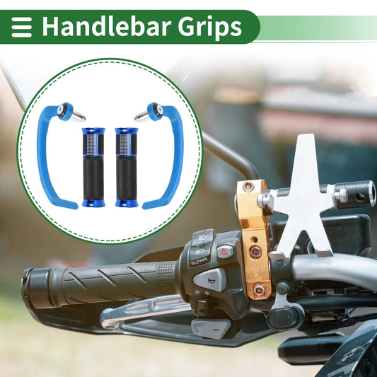 Hand Grips Cover Kit for Motorcycle Aluminum Alloy Rubber Blue
