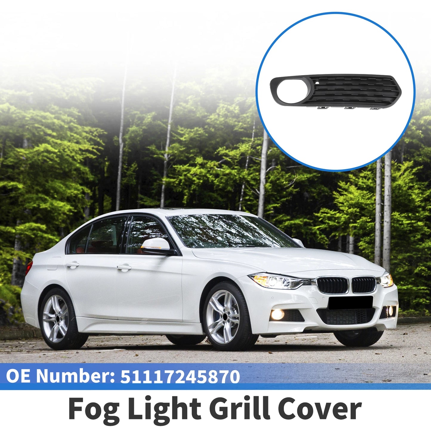 Front Right Fog Light Grill for BMW F20 F21 (2010-2012) - 1 x Light Cover
