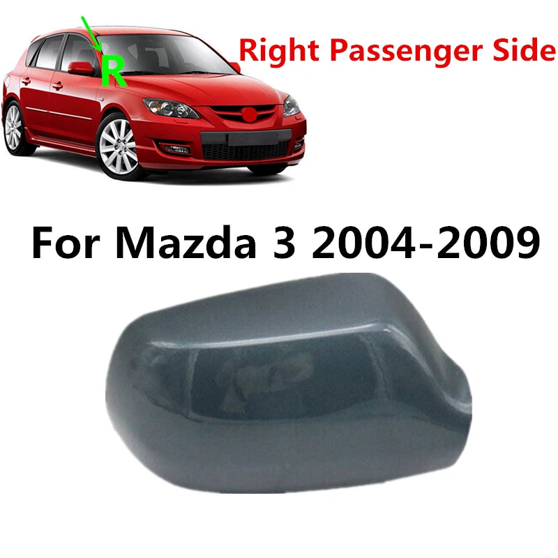 Gray Right Passenger Side Rearview Mirror Cover Cap for Mazda 3 (2004–2009)