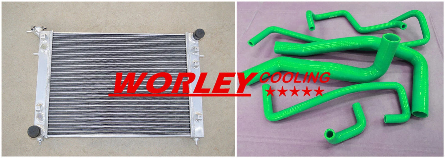 3 Row Aluminum Radiator + Green Hose for Holden Commodore VN-VR (1988-1997)