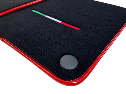 Black Floor Mats for Ferrari 599 Coupe 2006-2012 - AutoWin Brand with Red Trim