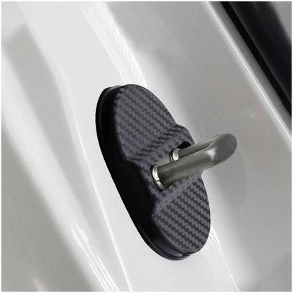Carbon Fiber Car Door Lock Protective Cover Anti Rust Cushion