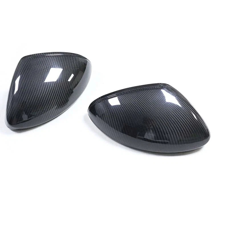 100%Carbon Stick-on Side Mirror Cover Caps for Porsche 718 Boxster Cayman Spyder