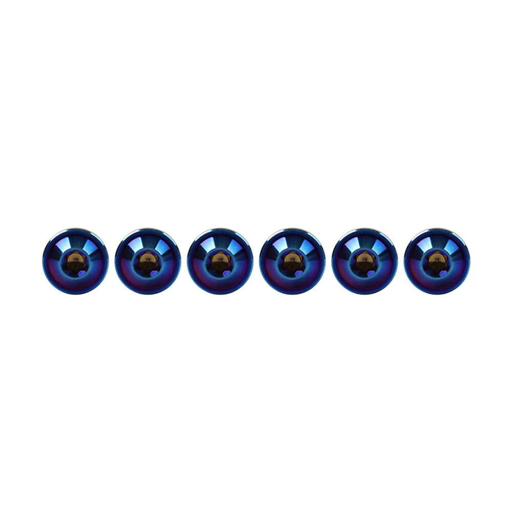 6 x M6x10mm Alloy Torx Head Screws for Bike Motorcycle - Blue