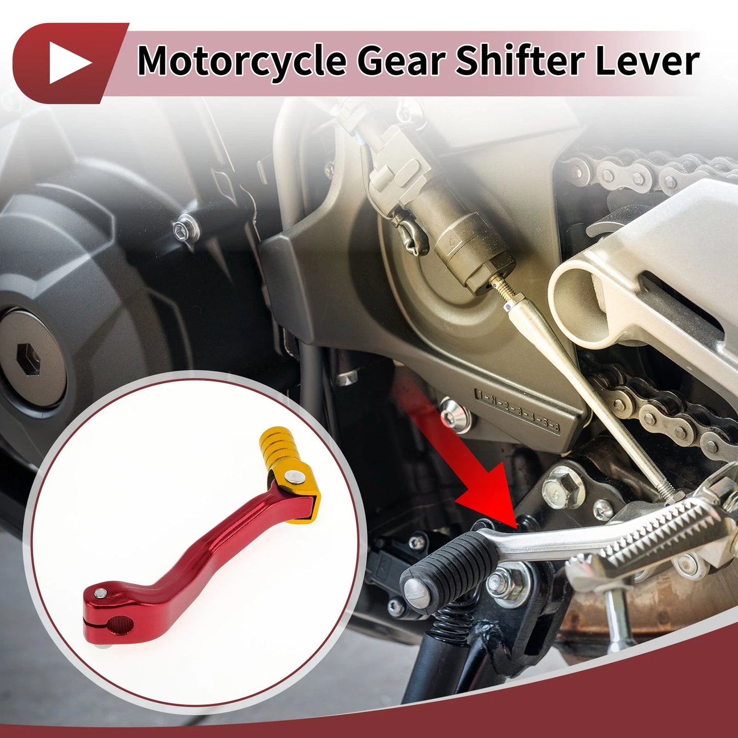 Shifter Lever Folding Red Gold Tone for Kayo T2