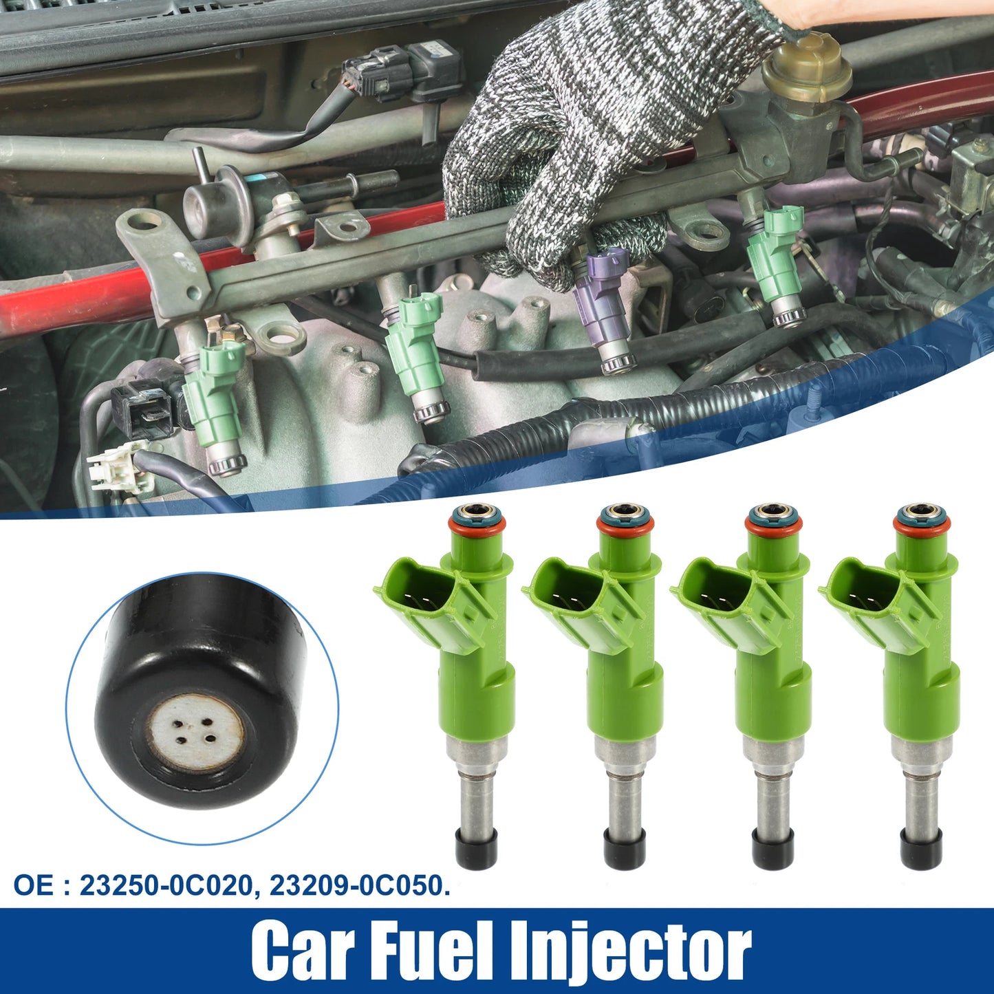 4 x Fuel Injector Nozzle for Toyota Hilux Vigo, Land Cruiser (2005-2015)