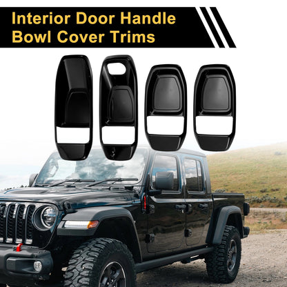 Interior Door Handle Bowl Cover Trims for Jeep Wrangler JL (2018-2023)