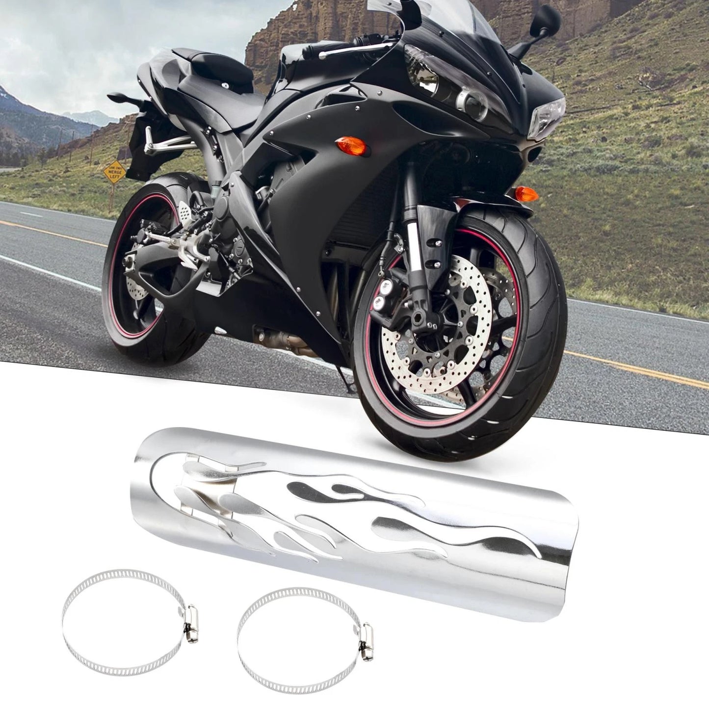 1 x Set Exhaust Heat Shield Pipe Shield for Harley