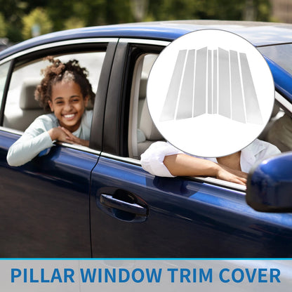 8 Pcs Door Pillar Window Trim for BMW X5 Chrome Silver Tone (1999-2006)
