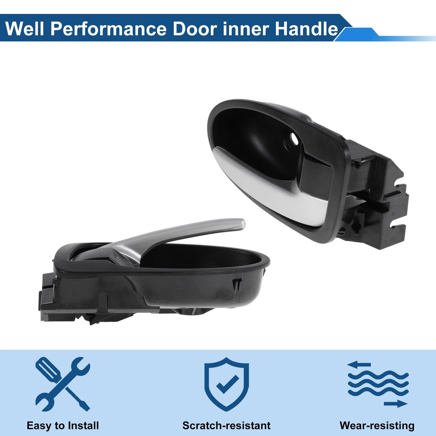 Driver Side Interior Door Handle for Toyota Yaris (2008-2013) Black Chrome