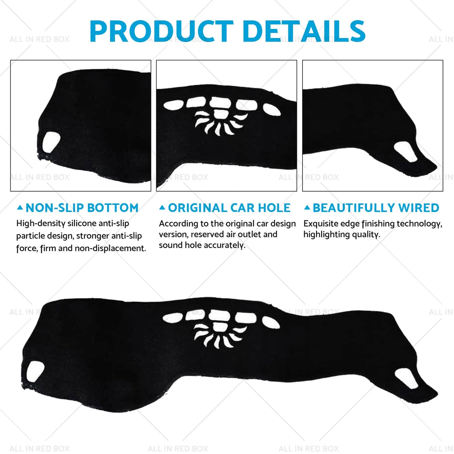 Non-Slip Dash Mat Cover for Chery Tiggo 4 Pro (2024) Black