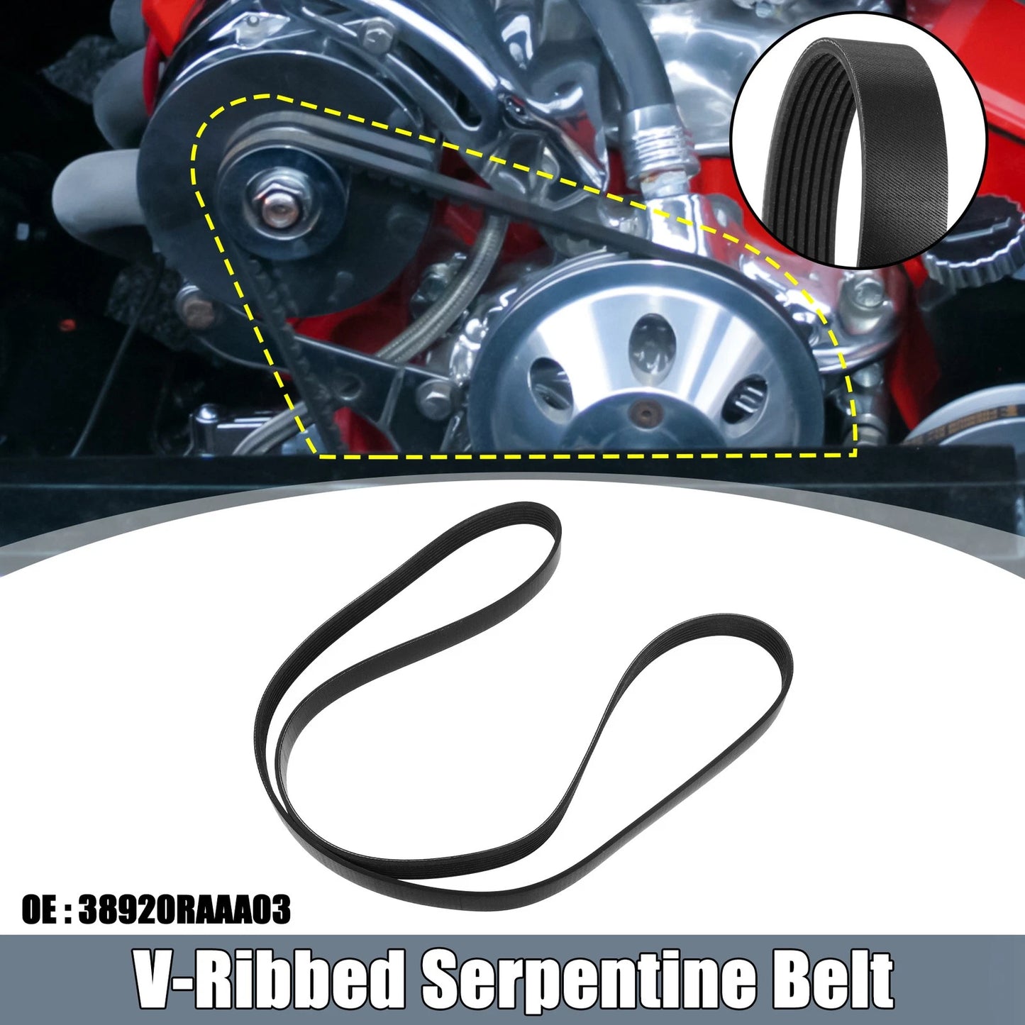 V-Ribbed Serpentine Drive Belt for Honda Accord (2003-2007)