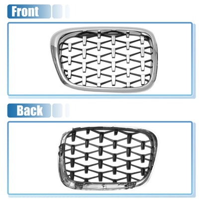 Front Hood Bumper Grille for BMW 525i 530i E39 Chrome Silver Tone (1996-2003)