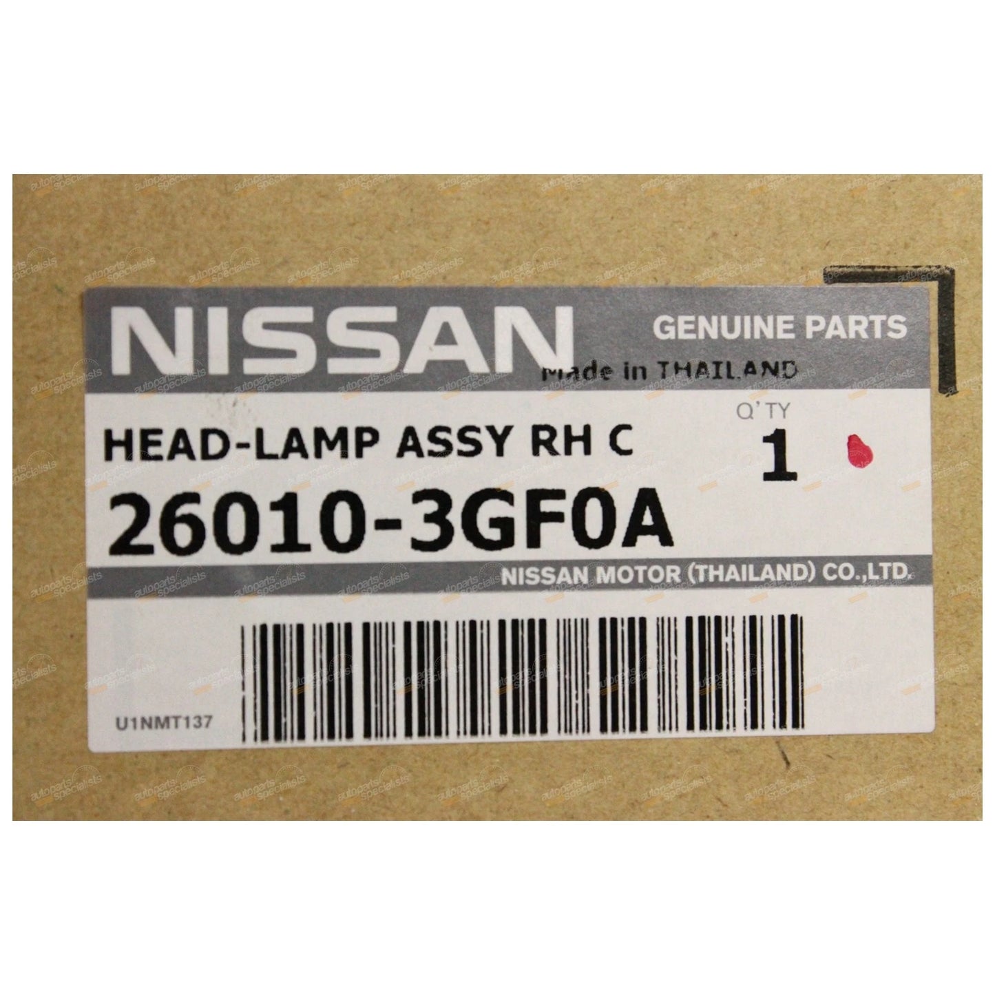Genuine Non-Xenon Headlight for Nissan Pulsar C12 Hatch Right