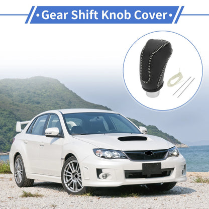 Subaru Impreza Gear Shift Knob Cover 17-23 Black Beige Faux Leather