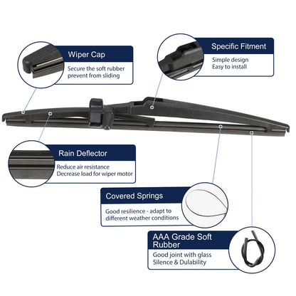12" Rear Windshield Wiper Blade for Toyota 4Runner (2003-2009)