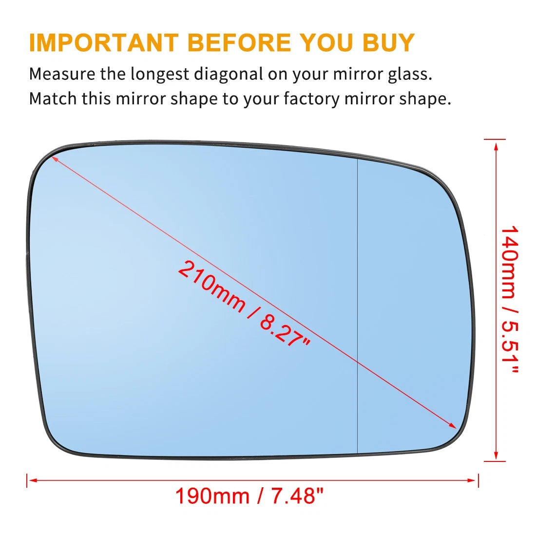 Heated Right Rearview Mirror Glass for Land Rover LR3 (2005-2009)
