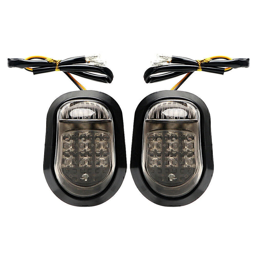 Amber LED Flush Mount Turn Signal Lights for Universal Motorcycle