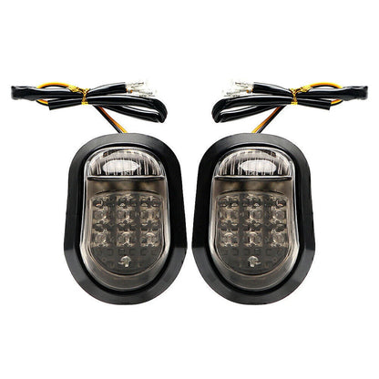 Amber LED Flush Mount Turn Signal Lights for Universal Motorcycle