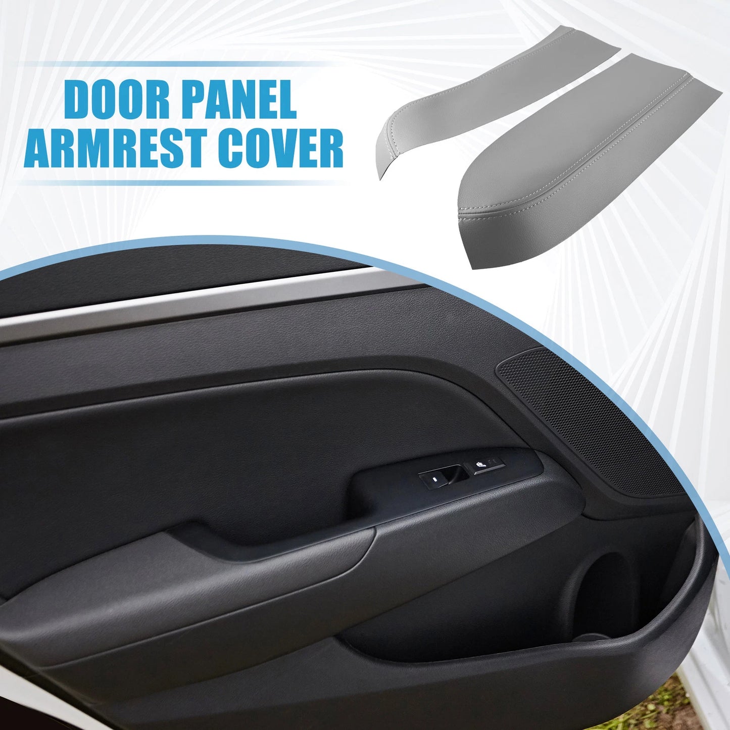 Front Door Panel Armrest Covers for Toyota Prius (2004-2009) Gray 1 Pair