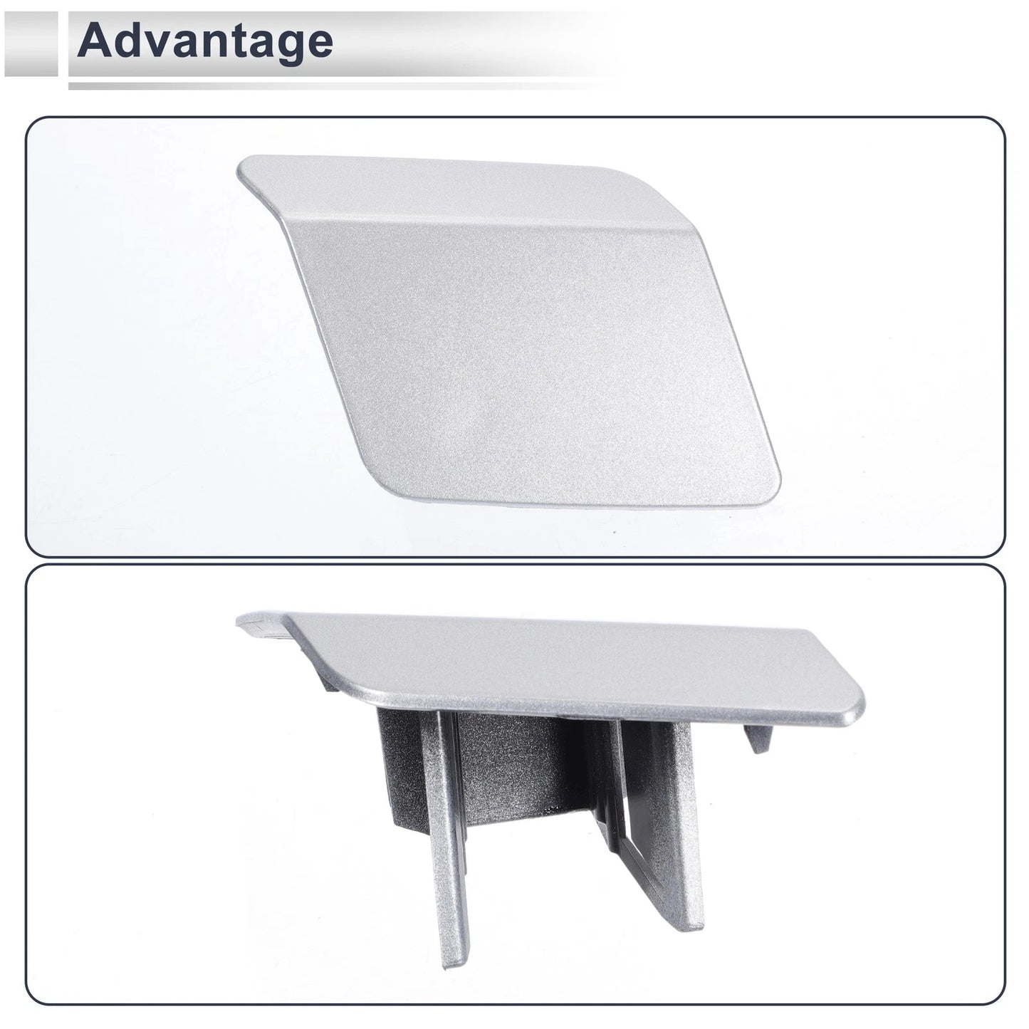 Bumper Headlight Washer Nozzle Cover for BMW X5 (2000-2006) Silver Tone