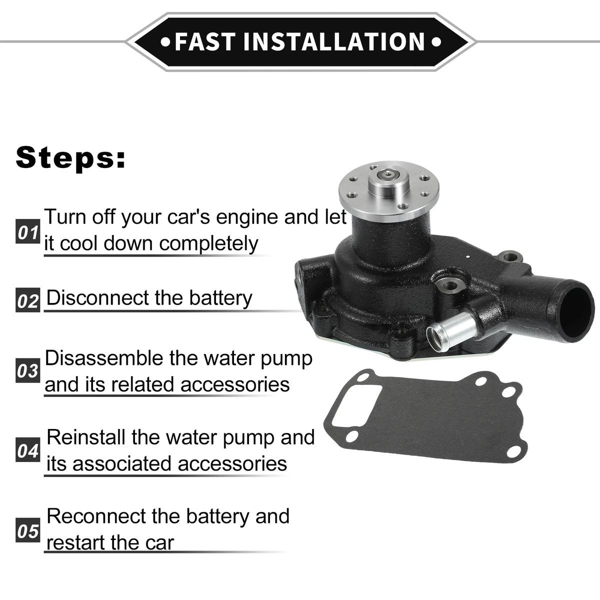 Water Pump with Gasket Kit for Isuzu 4BG1 4BG1T (1990-1995)