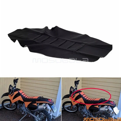 Ribbed Gripper Seat Cover for Honda Suzuki Yamaha Off Road Dirt Bike Universal