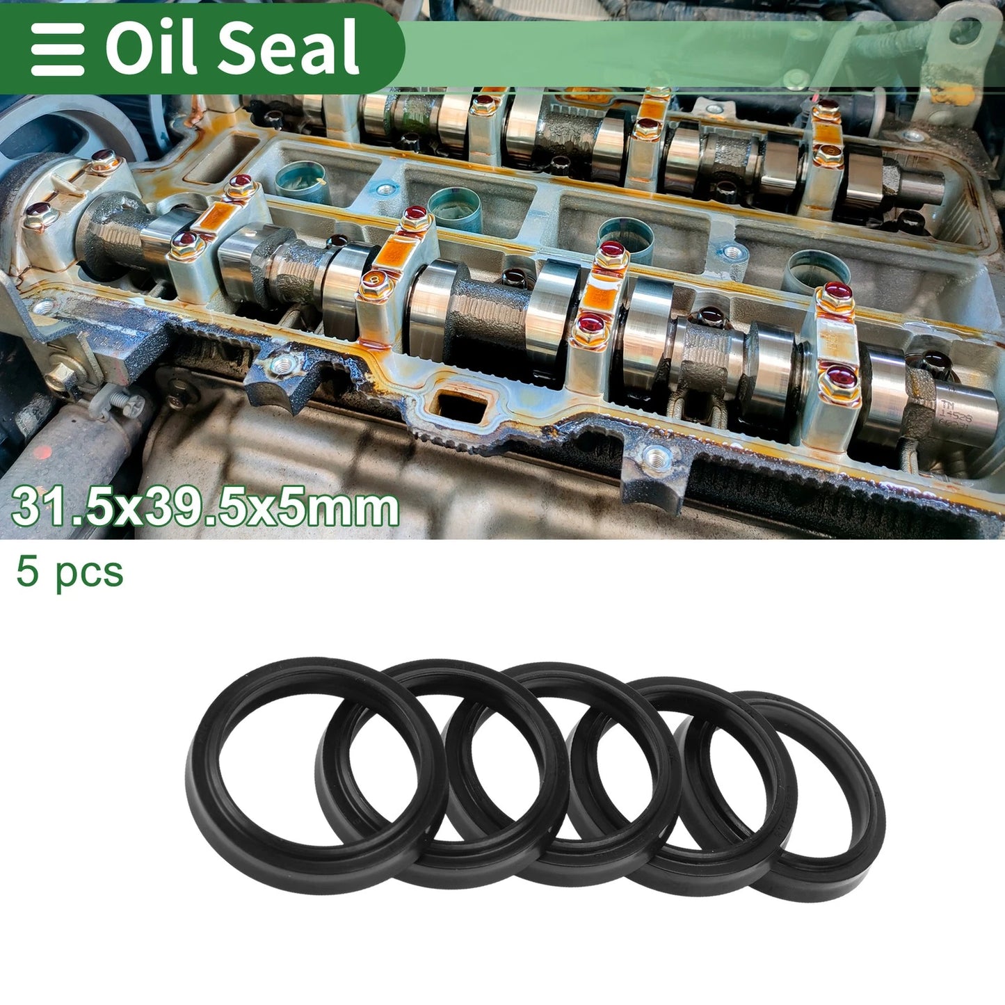 Oil Seal / 31.5x39.5x5mm / Rotary Shaft Seal NBR Rubber 5 Pcs for Automotive