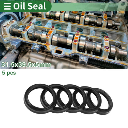 Oil Seal / 31.5x39.5x5mm / Rotary Shaft Seal NBR Rubber 5 Pcs for Automotive
