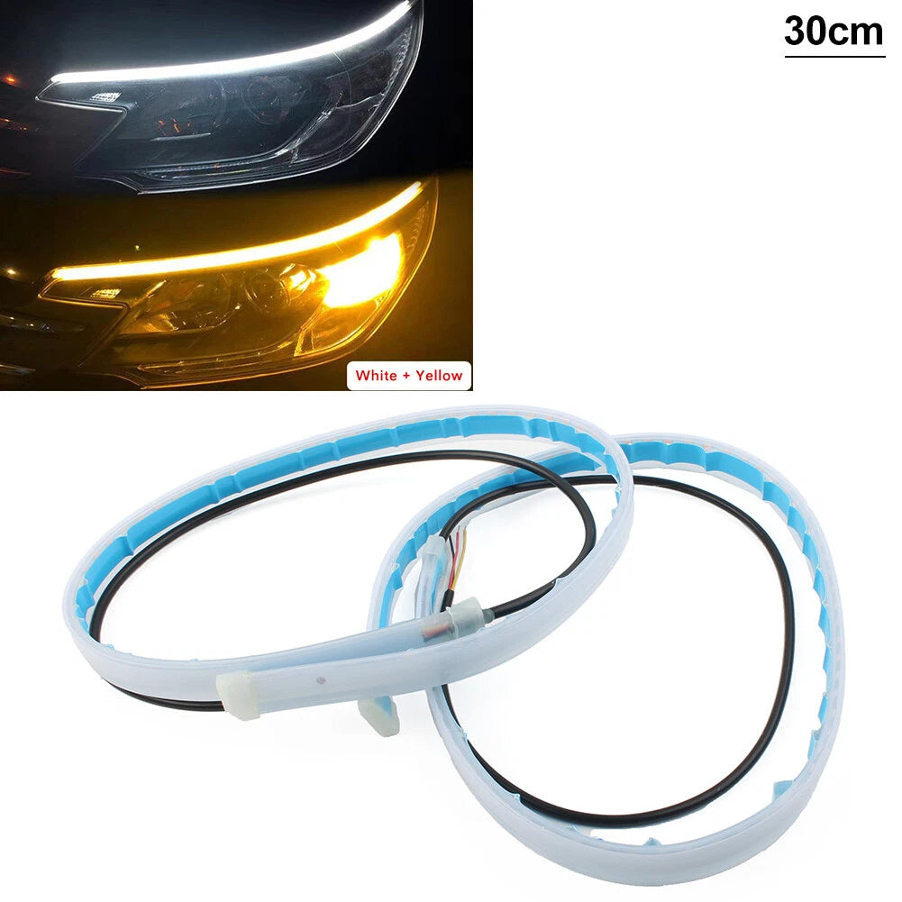 Bright Yellow DRL LED Strip Turn Signal Lights for Make & Model