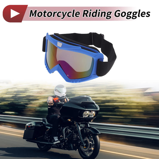 1 Pc Motorcycle Riding Goggles Blue Purple Lens Blue Frame for Motorcycle