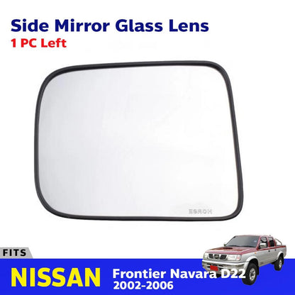 Side Mirror Glass Lens LH Door Fender For Nissan Frontier D22 Pickup 1998-06 New