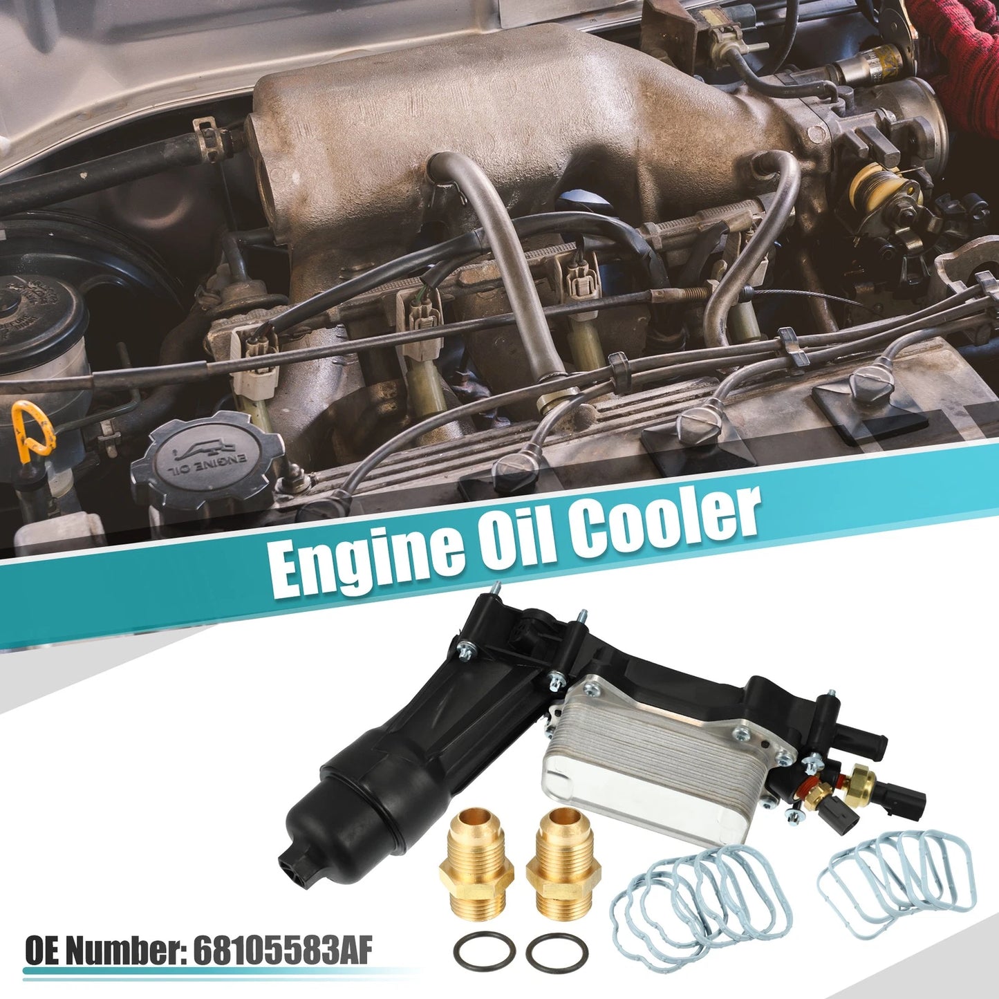 Oil Cooler Housing with Gaskets Sensor Assembly for Dodge