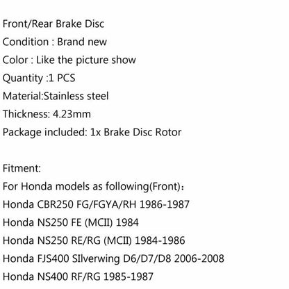 Brake Disc Rotor for Honda CBR/NS250 VFR400 FJS600 CBR750 (1983-1998)
