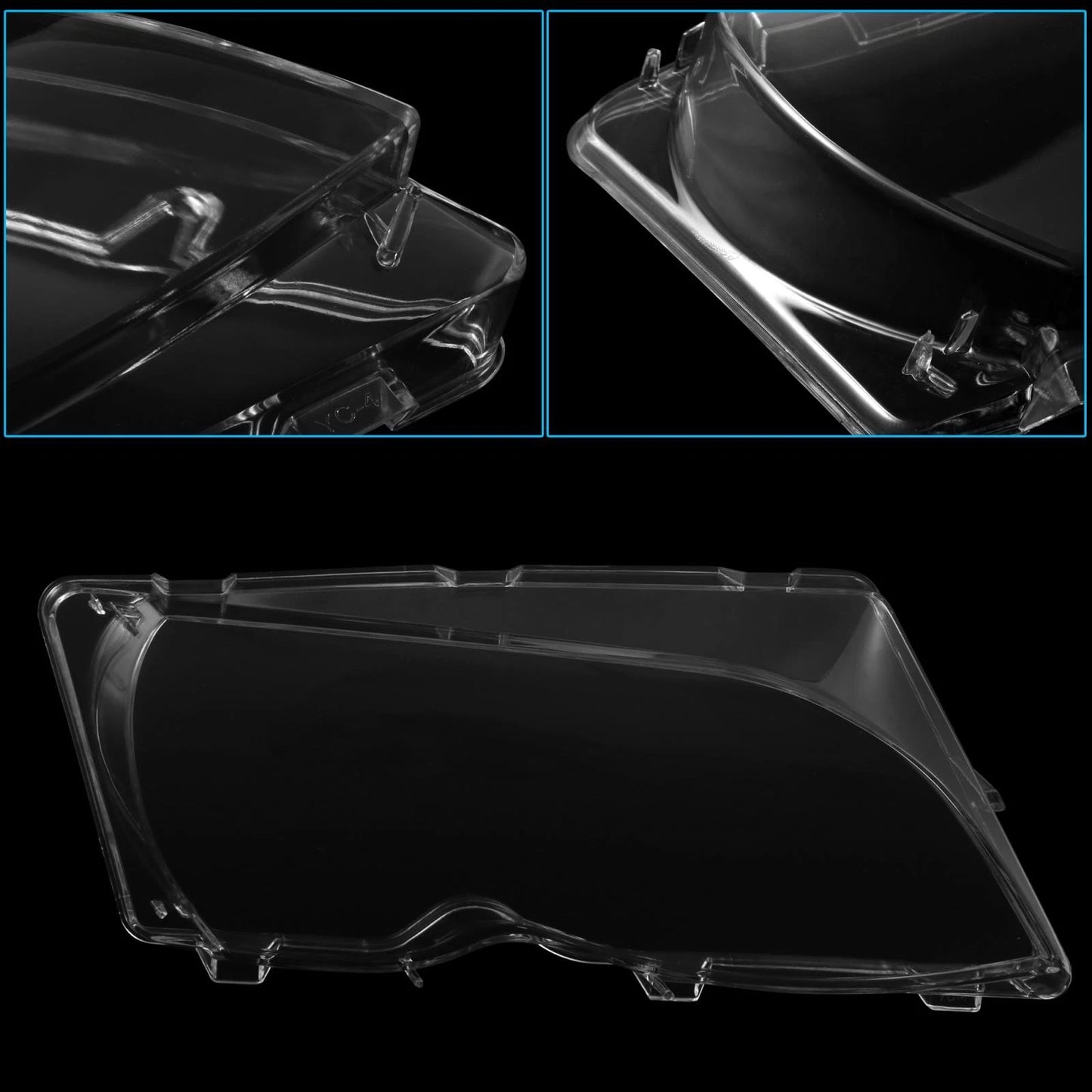 1 Pair Car Front Headlight Headlamp Lens Cover PC Shell for BMW E46 (1998 - 2006)
