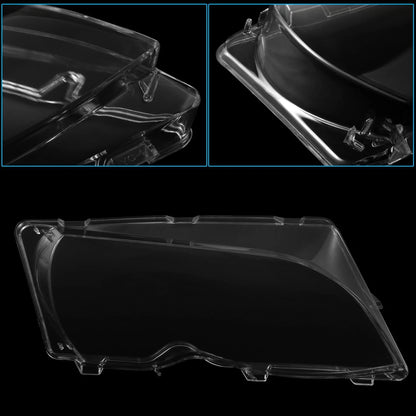 1 Pair Car Front Headlight Headlamp Lens Cover PC Shell for BMW E46 (1998 - 2006)