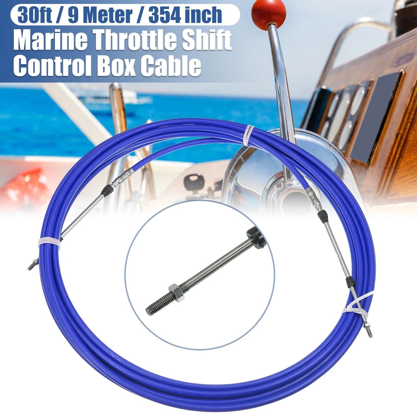 1 x Marine Shift Remote Control Box Cable for Yamaha Blue