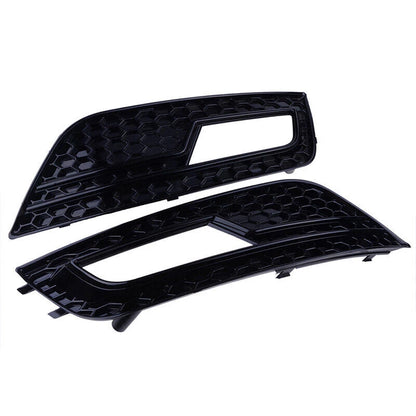2 x Front Bumper Fog Light Lamp Covers for Audi A4 B8 (2013-2016)