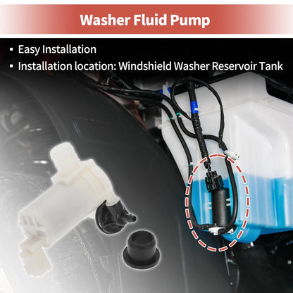 Windshield Washer Pump w/ Grommet for Mazda 2 (2011-2014)