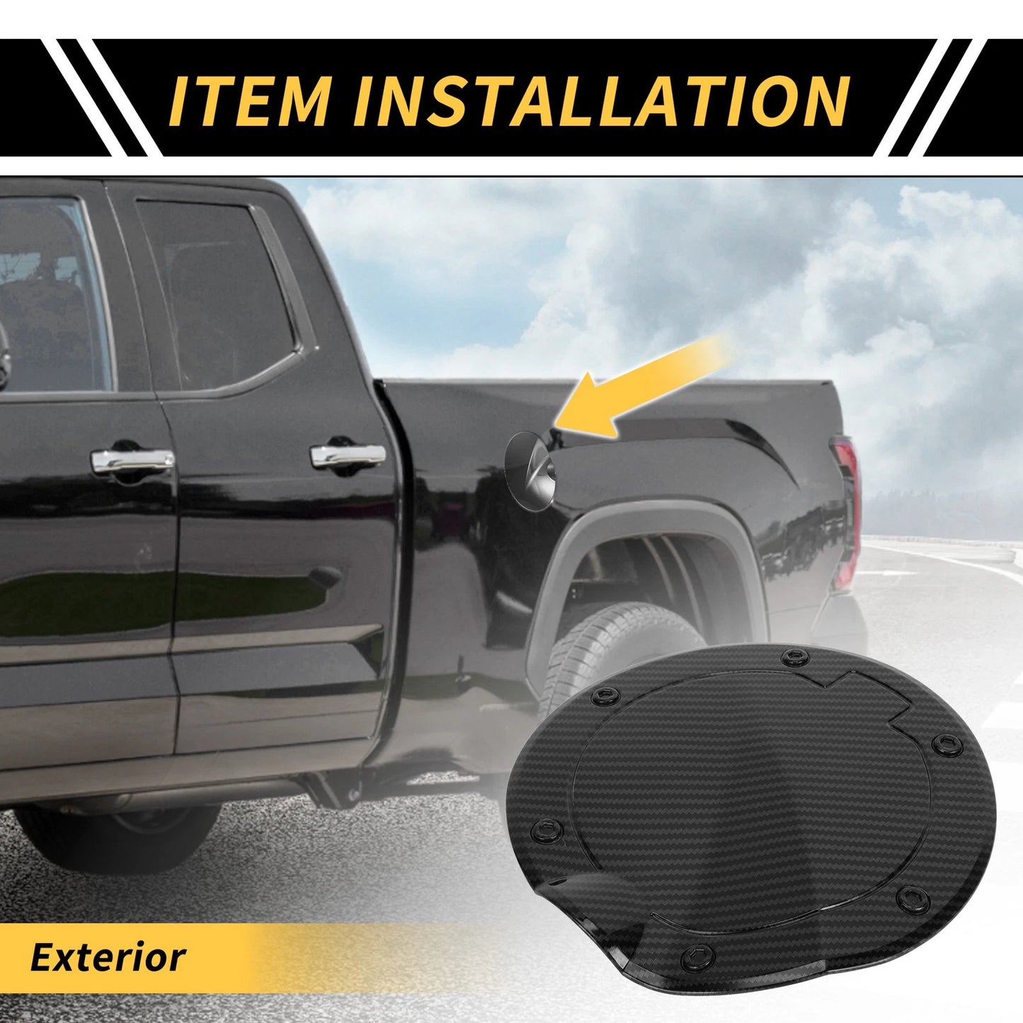 Carbon Fiber Fuel Tank Oil Gas Cap Cover Trim for Toyota Tundra (2022-2024)