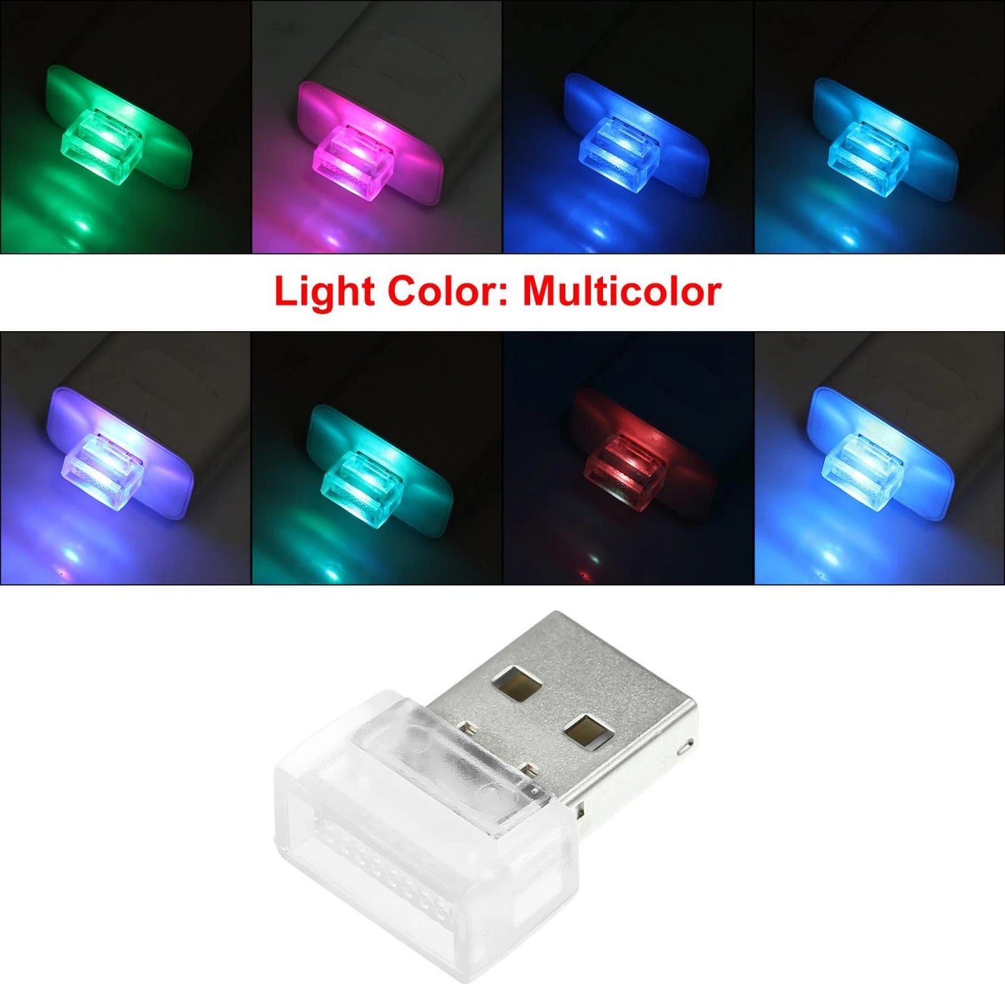 Mini USB Car Interior Night Lights - Multicolor Ambient